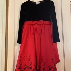 Rare Editions girls velvet/satin dress